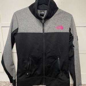 North Face Gray and Black Zip Up Winter Jacket